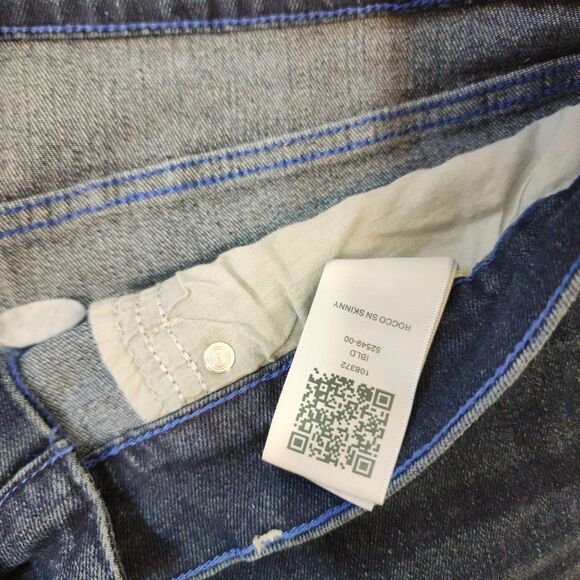 True Religion Rocco Jeans Mens 38x32 SN Flap Relaxed Skinny Dark Scorched Wash - Picture 13 of 16